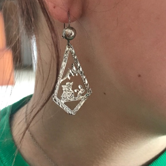 Vintage Sterling silver Mexico eagle earrings - Picture 2 of 6